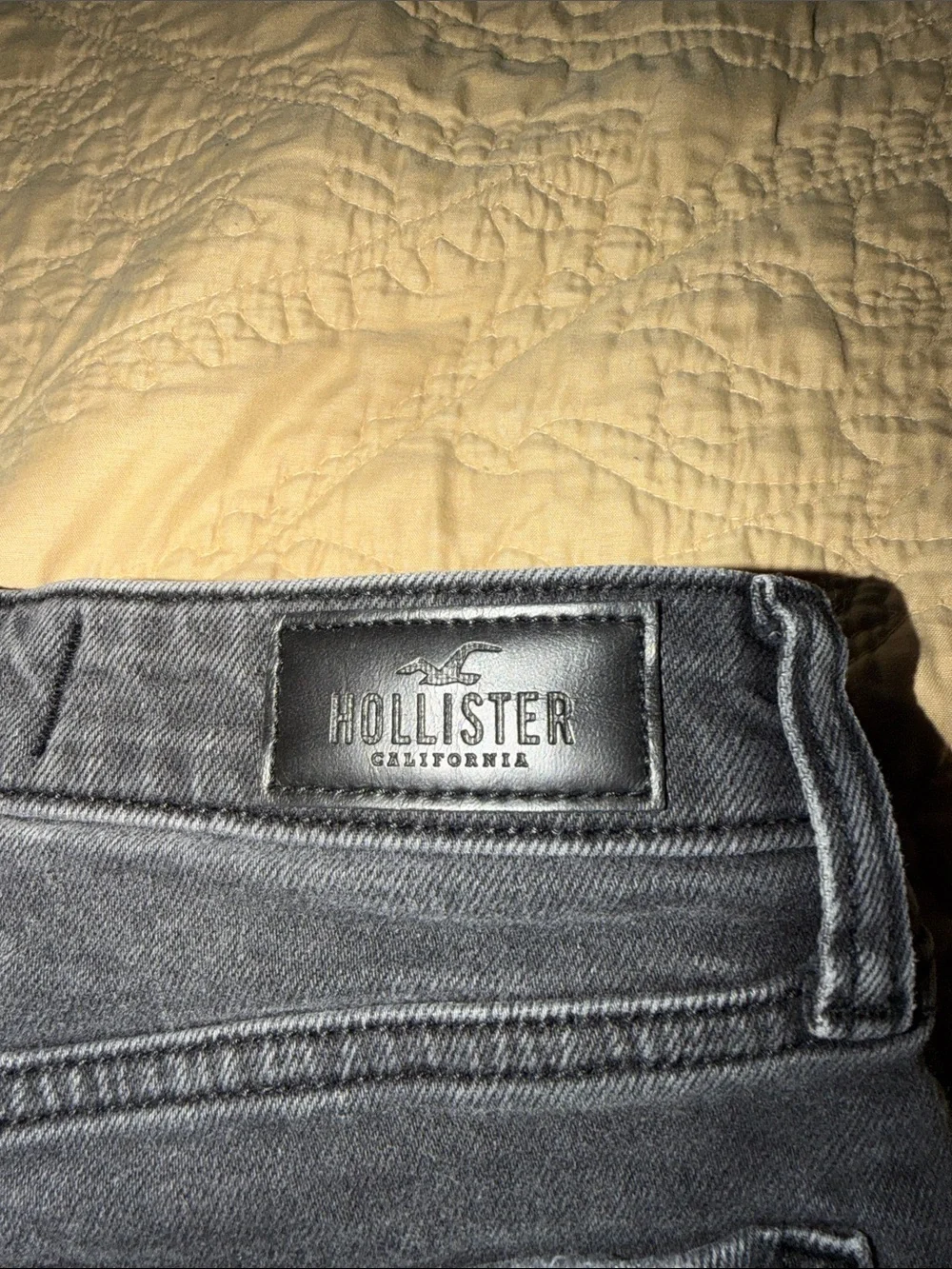 Hollister Washed Black Distressed Denim Shorts